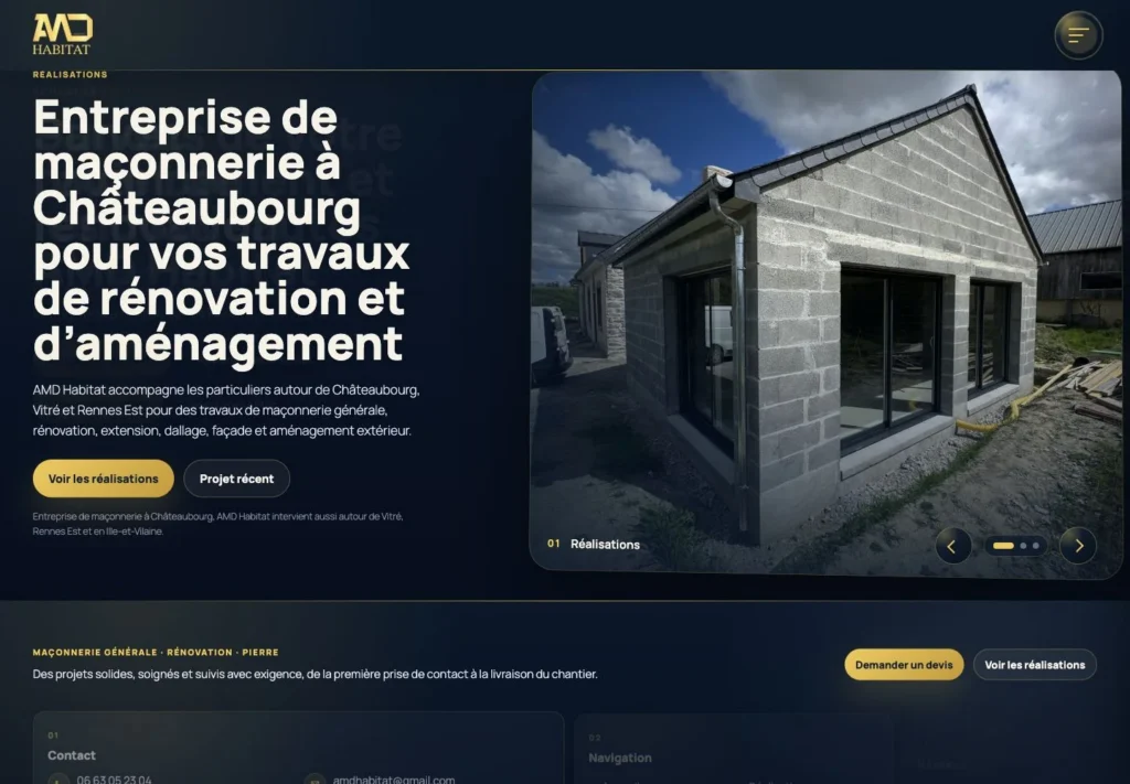 Aperçu ordinateur du site AMD Habitat