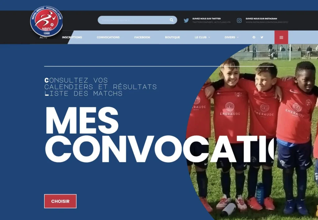 Aperçu ordinateur du site Noyal-Brécé Football Club